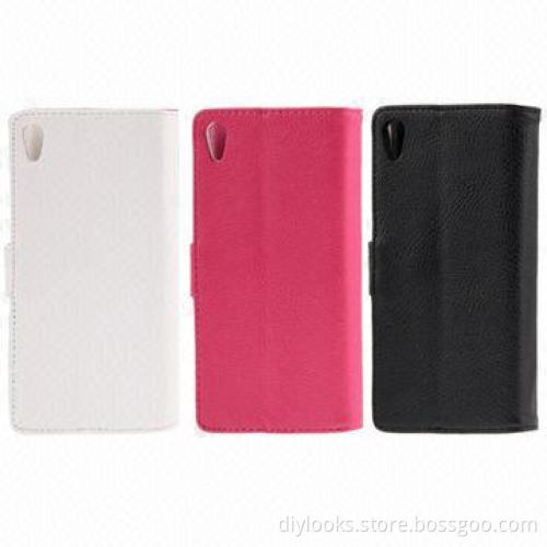 White Litchi Texture Leather Case with Holder & Credit Card Slot for Sony Xperia Z2